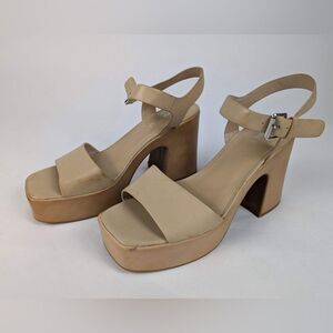 Nine West Platform Tan Sandals - Size 9.5